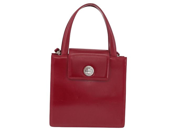 Bulgari Bvlgari Top Handle in pelle Rosso