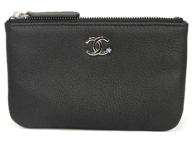 Chanel Black Goat Leather Coin Purse