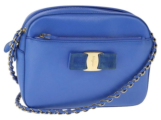 Salvatore Ferragamo Vala Leather Blu