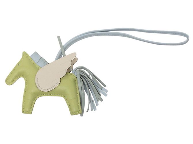 Hermès Pingente para bolsa Hermes Rodeo Pegasus PM Branco Azul Verde