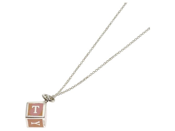 Colar Tiffany & Co. Logo Cube em esmalte