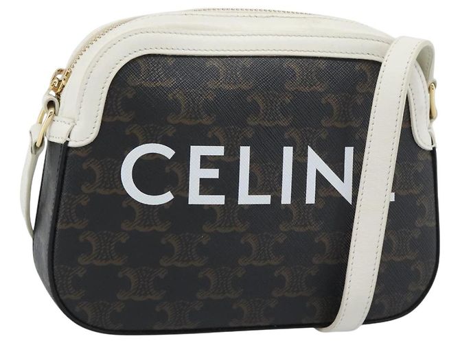 Céline Borsa a Spalla CELINE Triomphe in Pelle Nera e Oro Auth ka5013A Nero D'oro