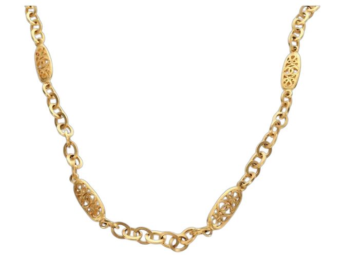 Collana CHANEL metallo dorato CC Auth 189769SM