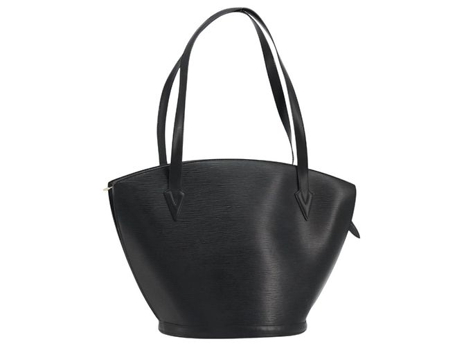 LOUIS VUITTON Bolsa de ombro de compras Epi Saint Jacques Preta M52262 Auth bs35780V Preto