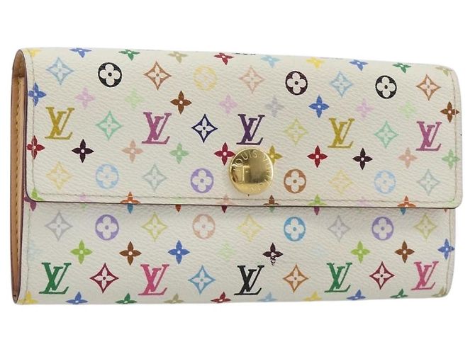 LOUIS VUITTON Portafoglio Sarah Multicolor Bianco M93532 LV Auth 189570