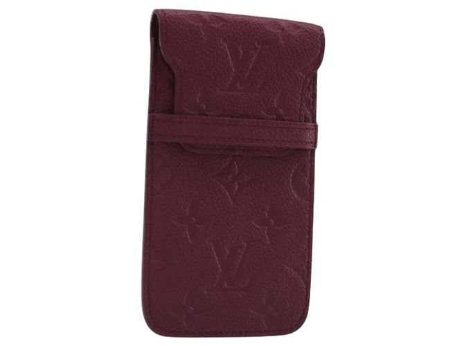 LOUIS VUITTON Monogram Empreinte Phone Soft Case Wine Red M60375 Auth bs35802V Burdeos Monograma