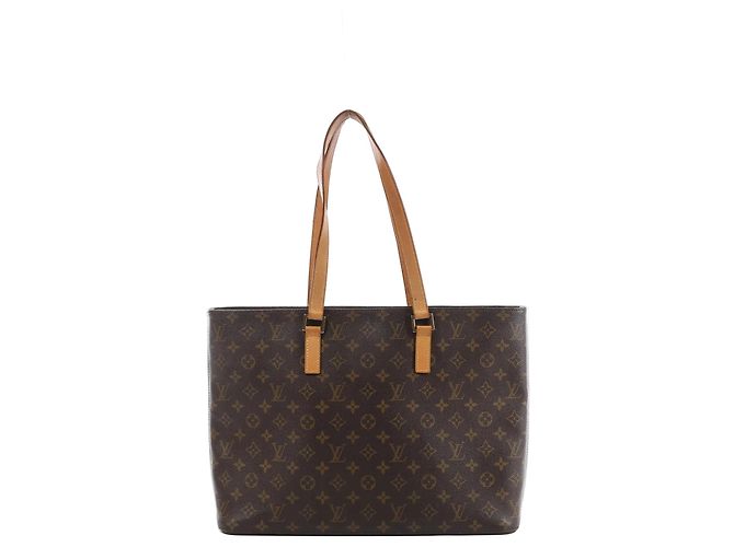Bolsa de ombro Louis Vuitton Luco em Canvas Monogram marrom M51155 Bege