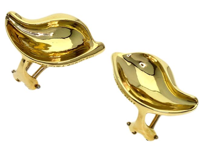 Boucles d'oreilles puces motif feuille Tiffany & Co.