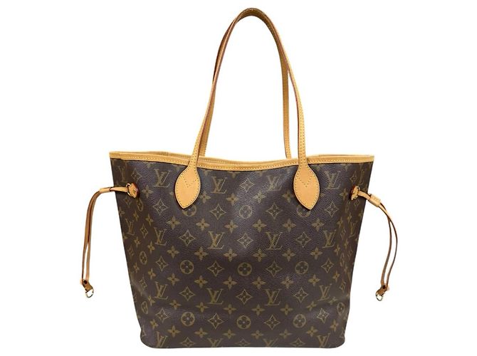 Louis Vuitton Neverfull MM Monogram Tote Bag Brown