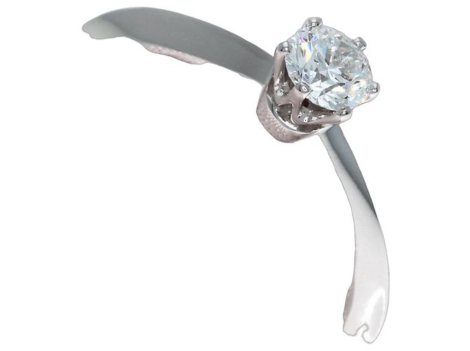 Tiffany & Co. Solitaire Diamond Knife Edge Band Ring