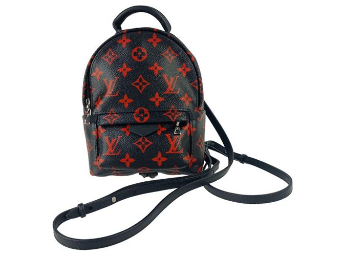 LOUIS VUITTON Palm Springs Backpack MINI M41457 Black Red