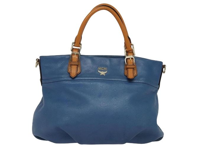 MCM Visetos logogramme Leather Blu 