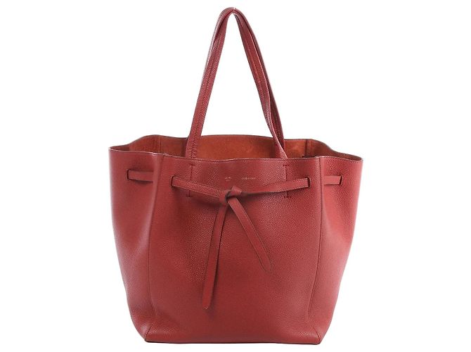 Céline Borsa a tracolla in pelle Celine Cabas Phantom Small Rossa Rosso