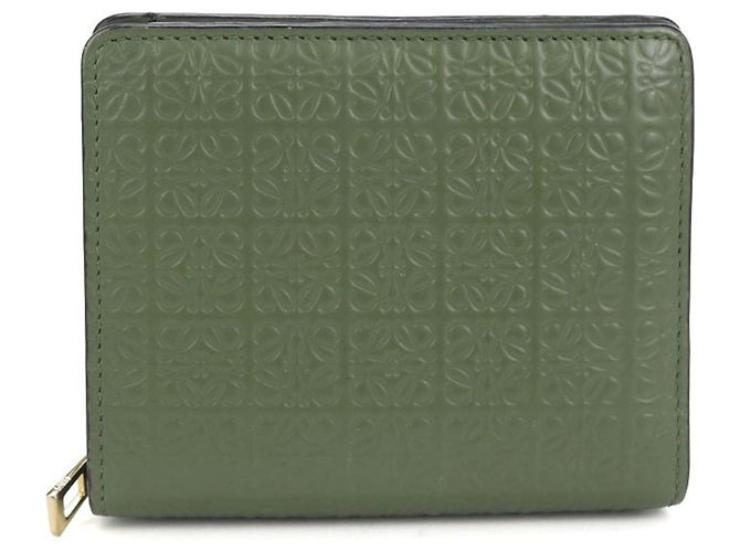 Cartera de doble pliegue verde Loewe