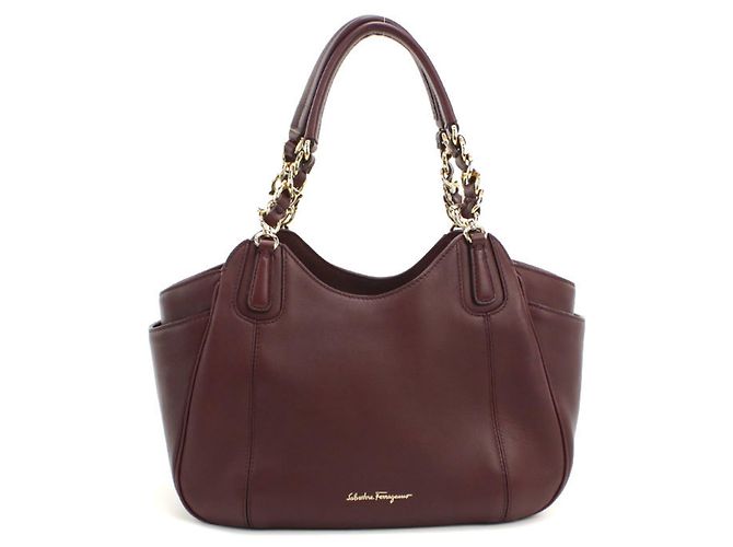 Borsa Salvatore Ferragamo Gancini Rosso Bordò