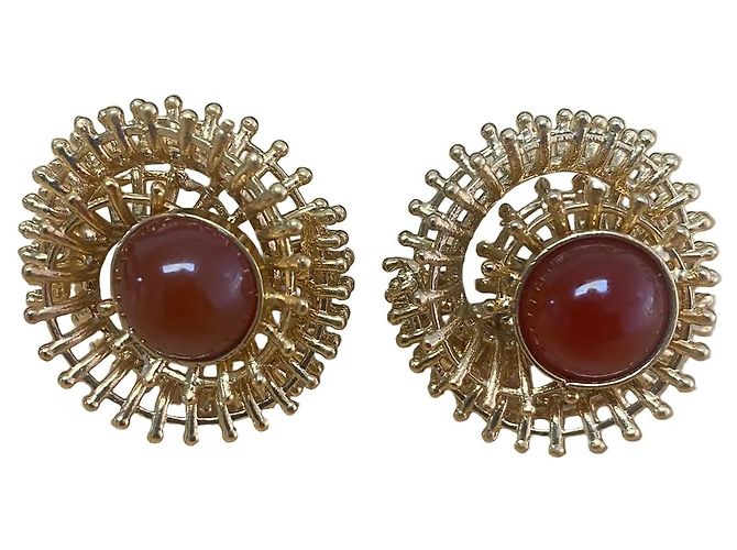 Autre Marque Dilip Jindal - Bijoux Coutuire - Coquillage Red Earrings
