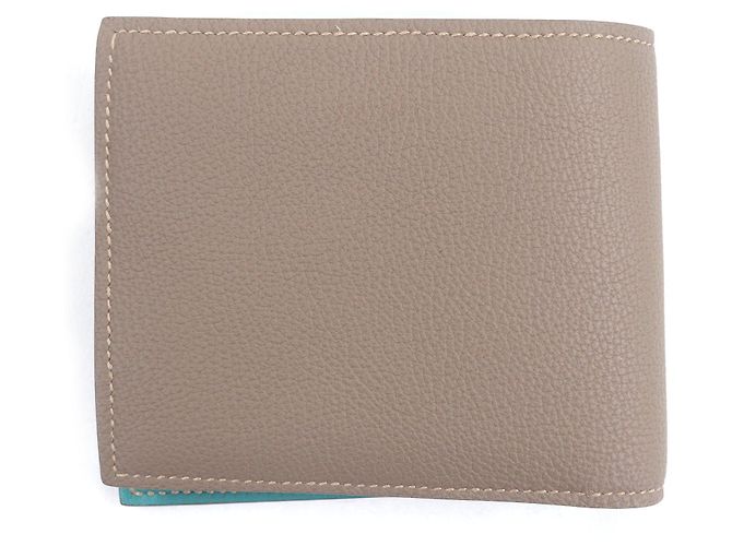 Autre Marque MAISON TAKUYA T5 Cartera de cuero Beige Turquesa