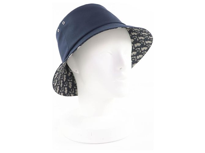Christian Dior Oblique Bucket Hat Blue Navy blue
