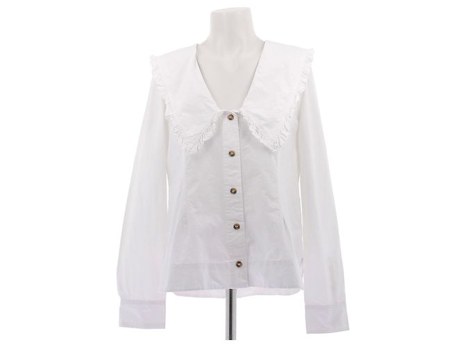 Camicetta Ganni bianca in cotone Bianco
