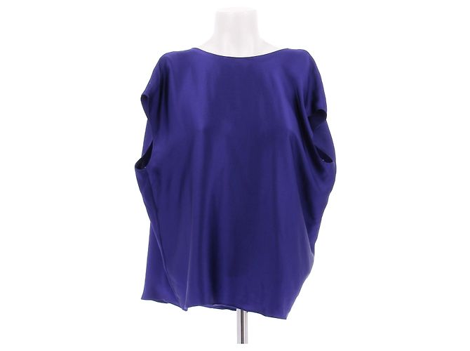 Lanvin Top blu elettrico in seta