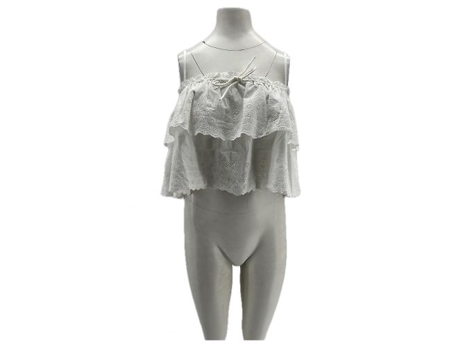 Top de algodón blanco Veronica Beard XS 