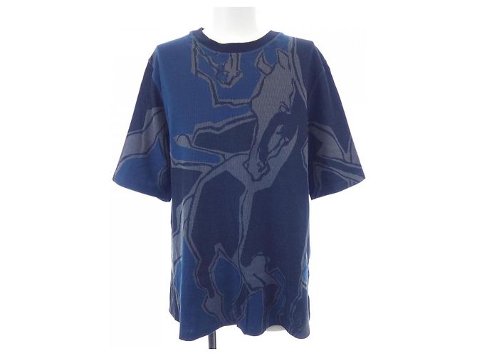 Hermès Hermes LA DANSE DES CHEVAUX camiseta de algodón Azul Azul marino