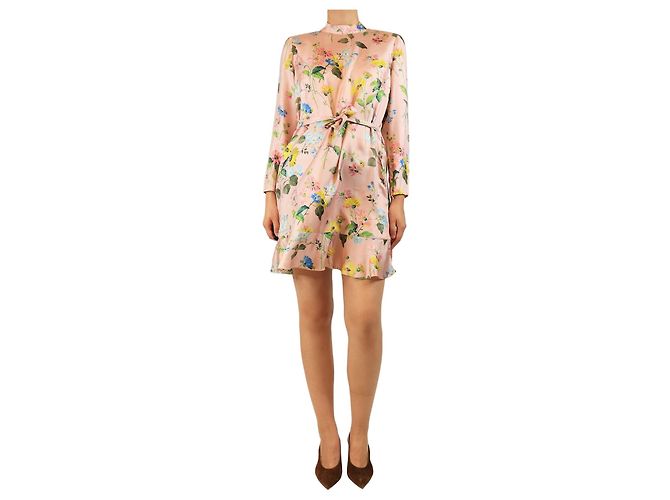 Red Valentino Rosa geblümtes Kleid - Größe UK 12 Pink