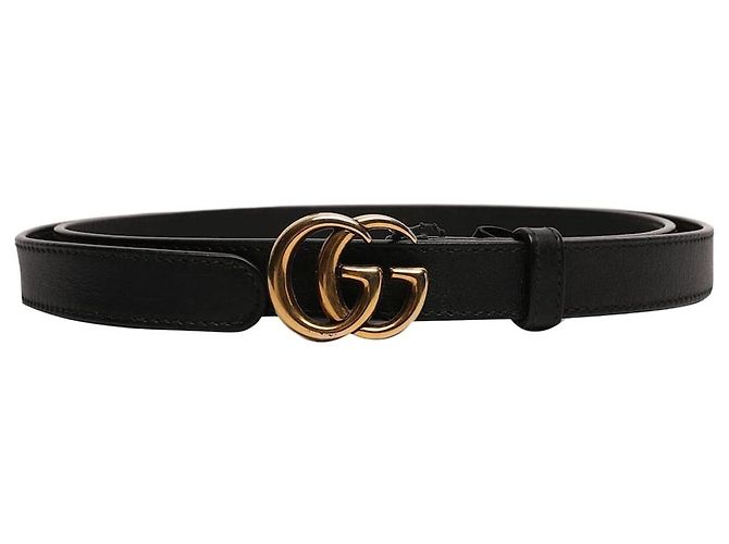 Gucci Black leather Marmont thin belt