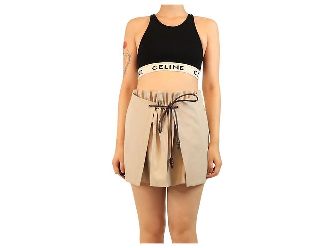 Céline Black athletic-rib crop top - size M Cream