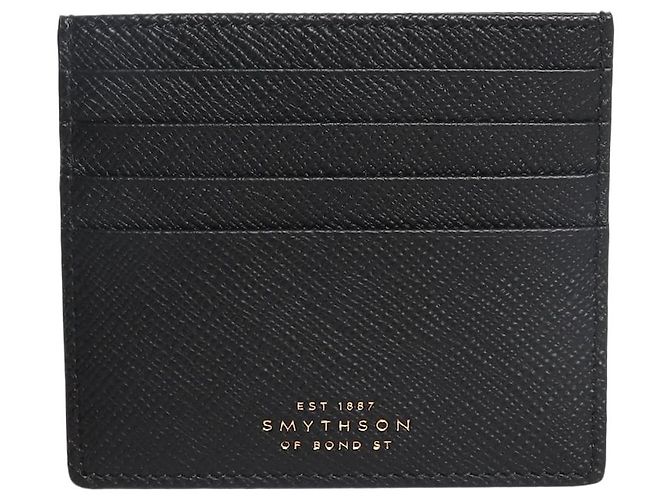 Smythson Black large leather cardholder