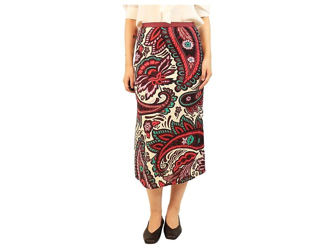 Autre Marque Jupe midi imprimée multicolore - taille UK 8