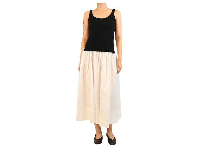 Staud Ärmelloses Midi-Kleid mit Schwarz-Weiß-Kontrast - Größe S