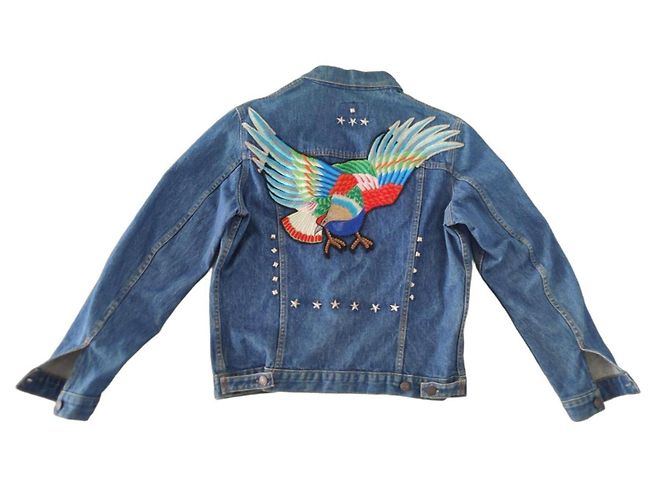 Levi's Custom Embroidered Bird Denim Jacket Blue Multiple colors
