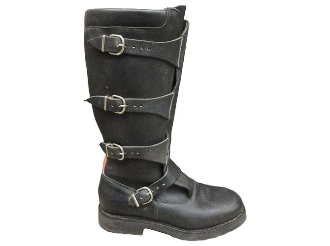 Paraboot Parasouple Bottes Motard Cuir Noir
