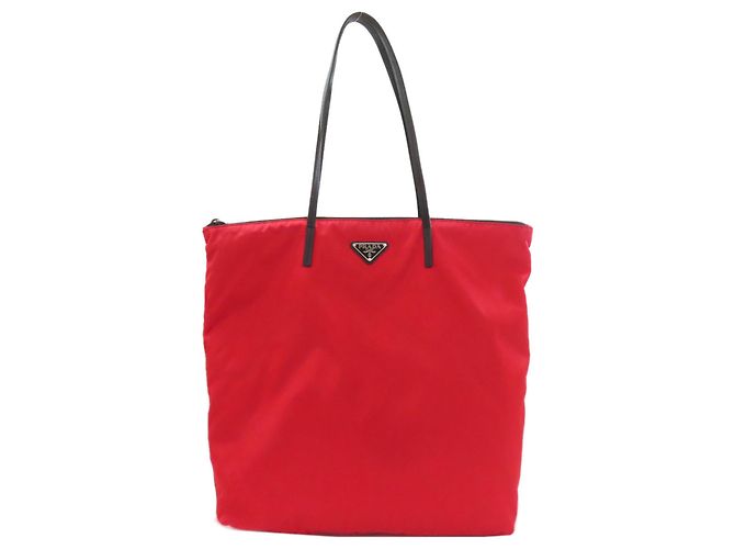 Bolso Tote de Nylon Rojo Prada Roja