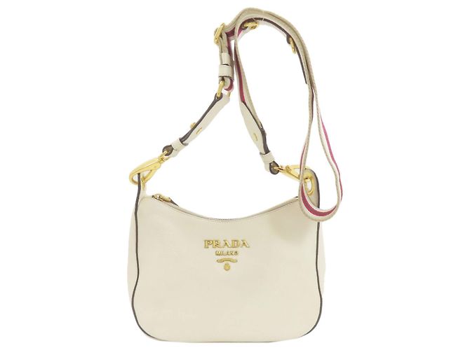 Bolsa de ombro com logo Prada Branco