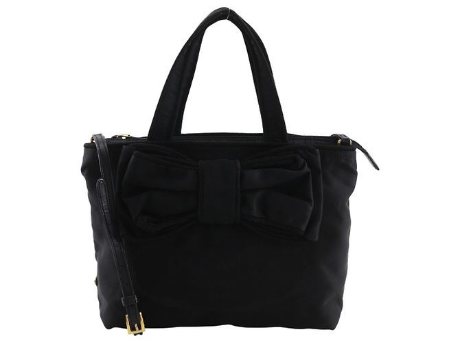 Sac à main Prada PRADA Logo Ribbon Noir