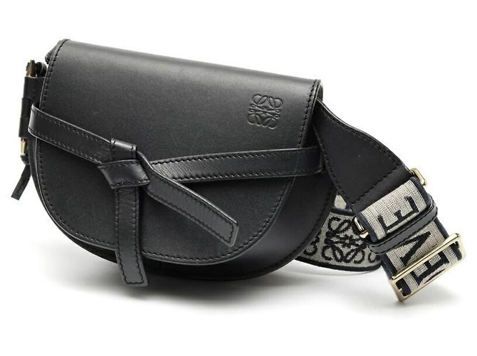 Bolsa de ombro mini Loewe Gate Dual Preto