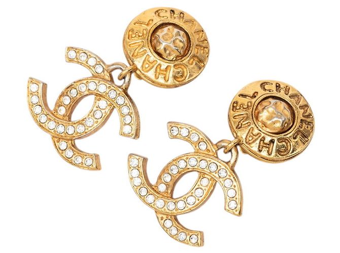 Orecchini Swing rotondi con logo Coco Mark Chanel D'oro