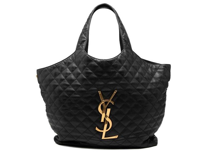 Sacola de compras Maxi Icare Saint Laurent Preto