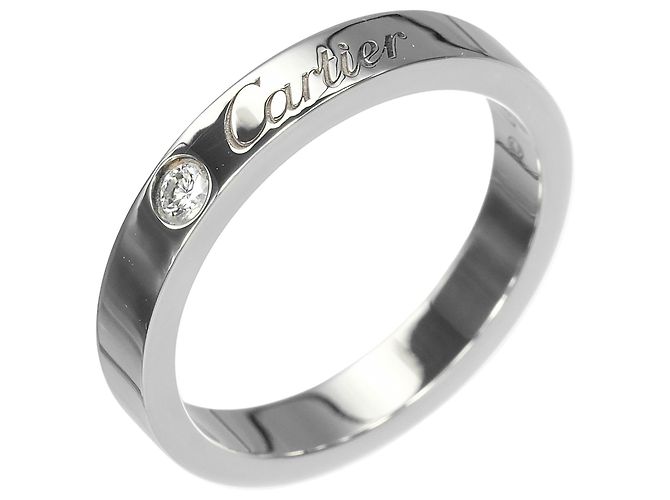 Anillo Cartier C de Engraved en platino