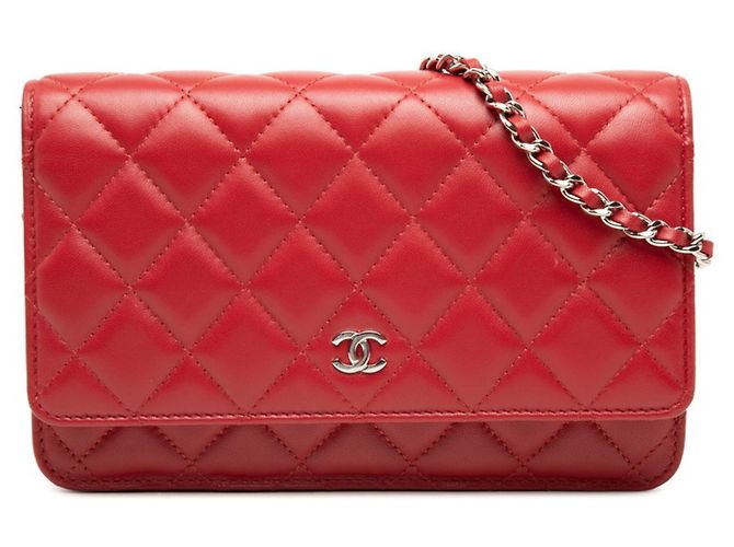 Borsa a Spalla Chanel Coco Mark Timeless Classic Chain Rosso