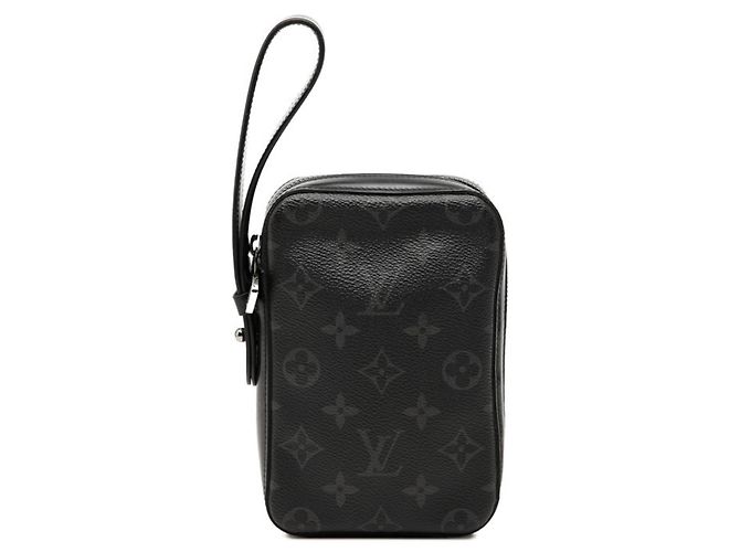 Louis Vuitton Monogram Eclipse Box Clutch Handbag Black