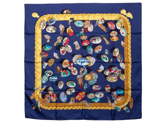 Hermès Hermes Carre 90 Couvee d’Hermes Egg Scarf Multiple colors Navy blue
