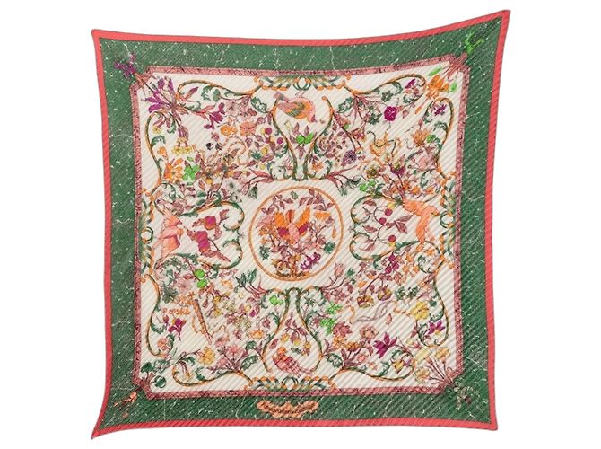 Sciarpa Hermès Carré Plissé PIERRES D' ORIENT ET OCCIDENT Multicolore Verde