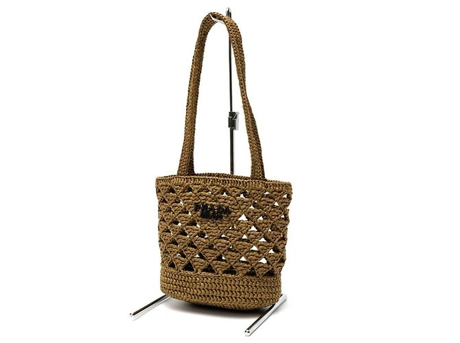 Tote Sacola de crochê Prada Bege
