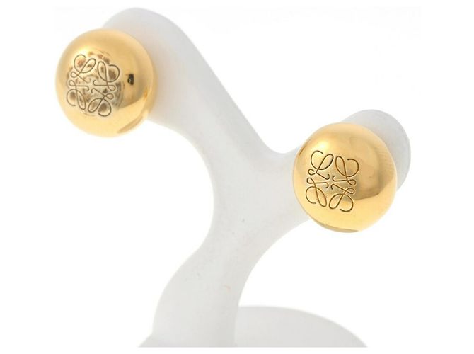 Pendientes de botón Anagram Pebble Loewe Dorado