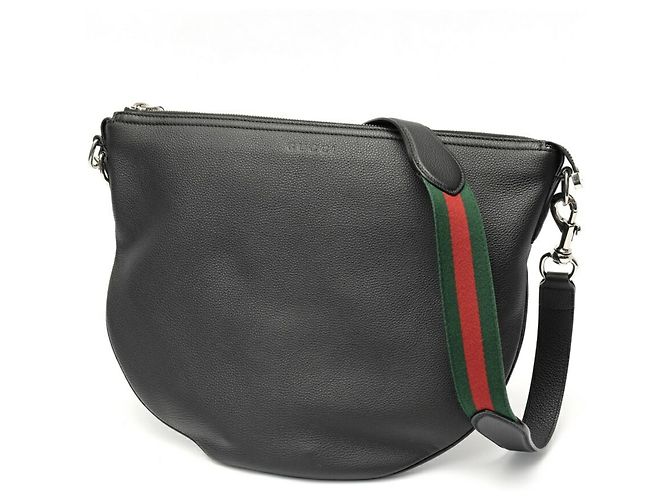 Borsa a tracolla in pelle nera Gucci Sherry Line Nero