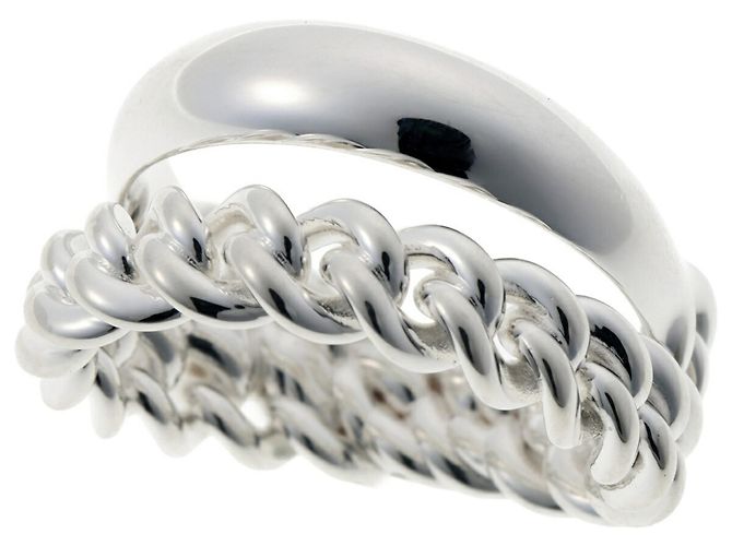Ring Hermès Anello Boucles Sellier Inflexible Hermes Argento