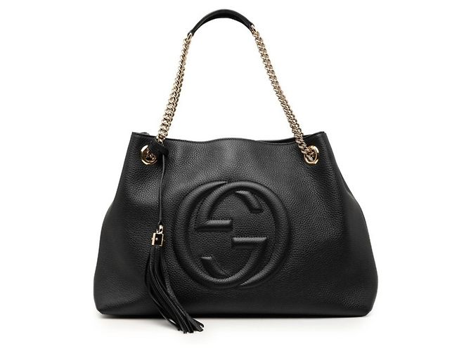 Borsa Tote Soho Chain Interlocking G Gucci Nero